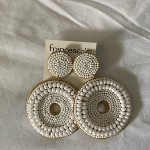 White dangling earring